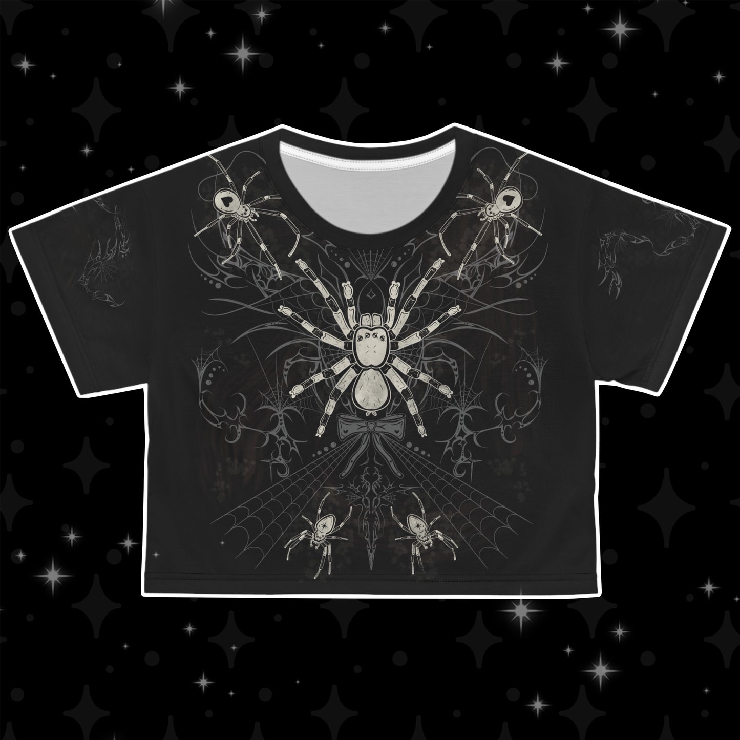 Y2K Gothic Spider Crop Tee