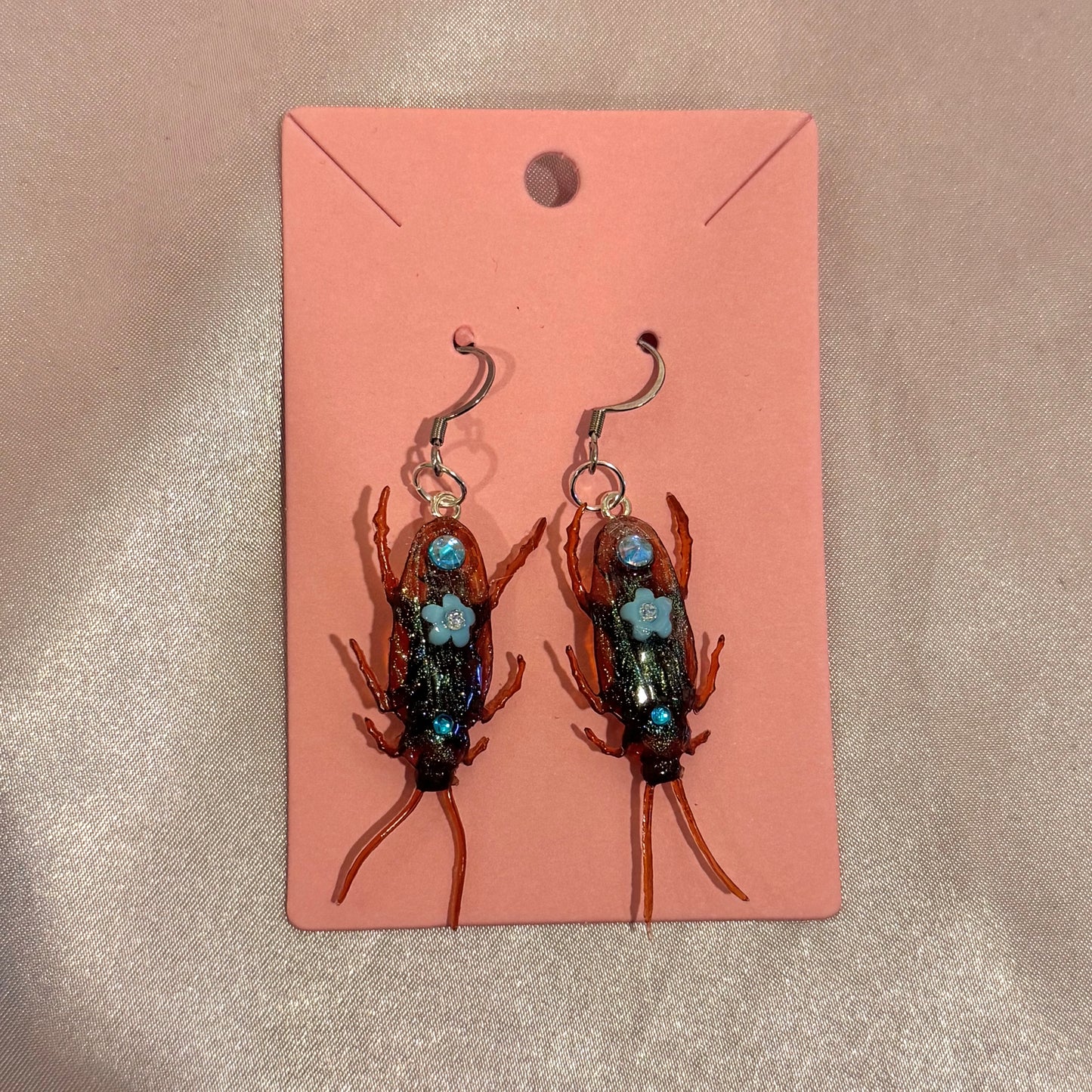 Blue Cutie Roach Earrings