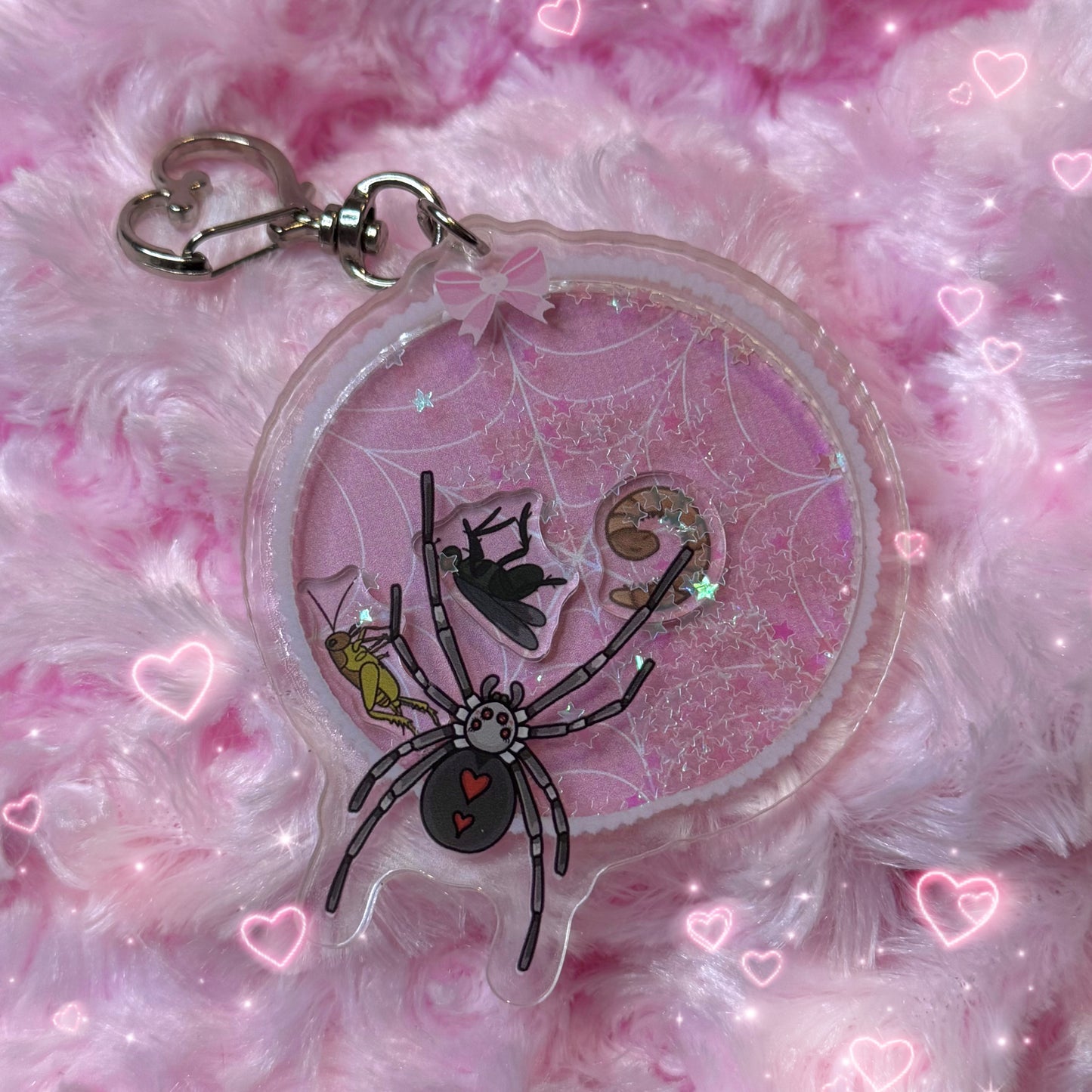 Caught In Her Web Shaker Keychain