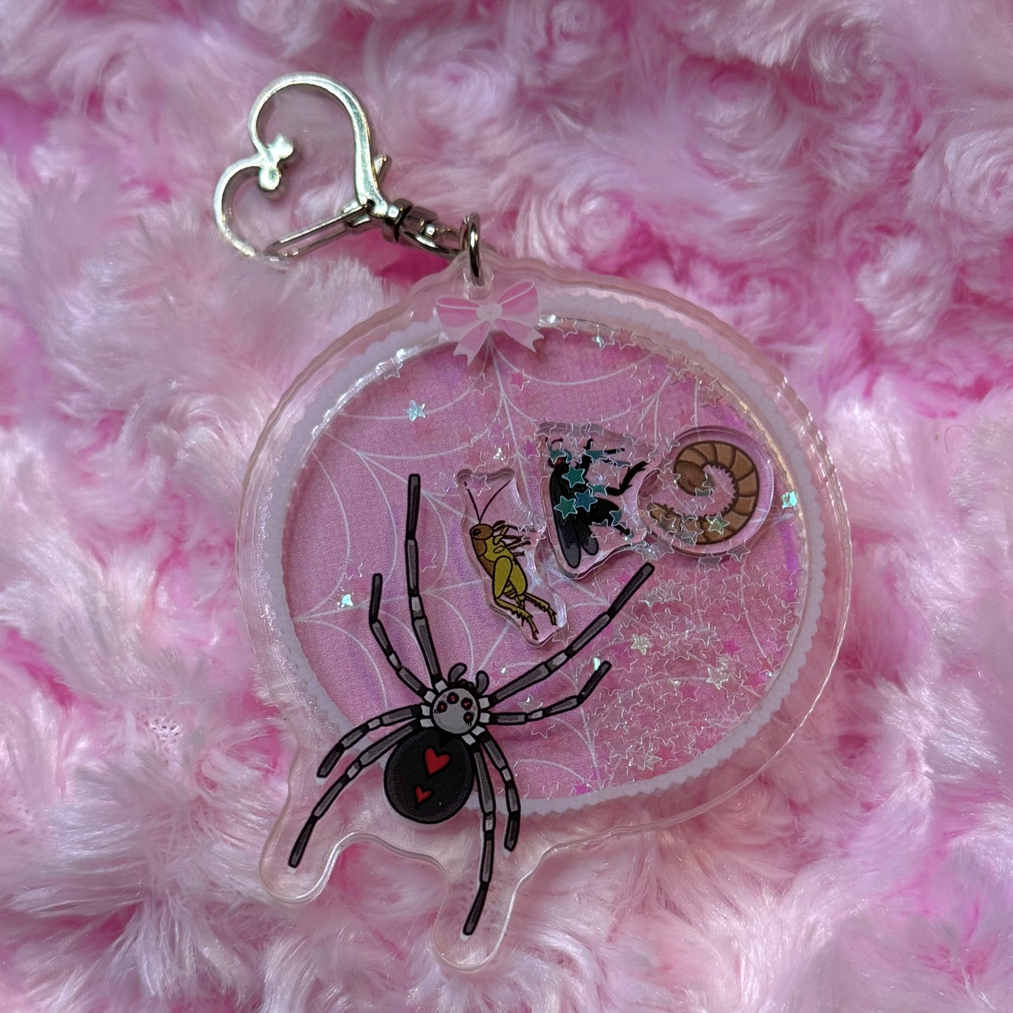 Caught In Her Web Shaker Keychain