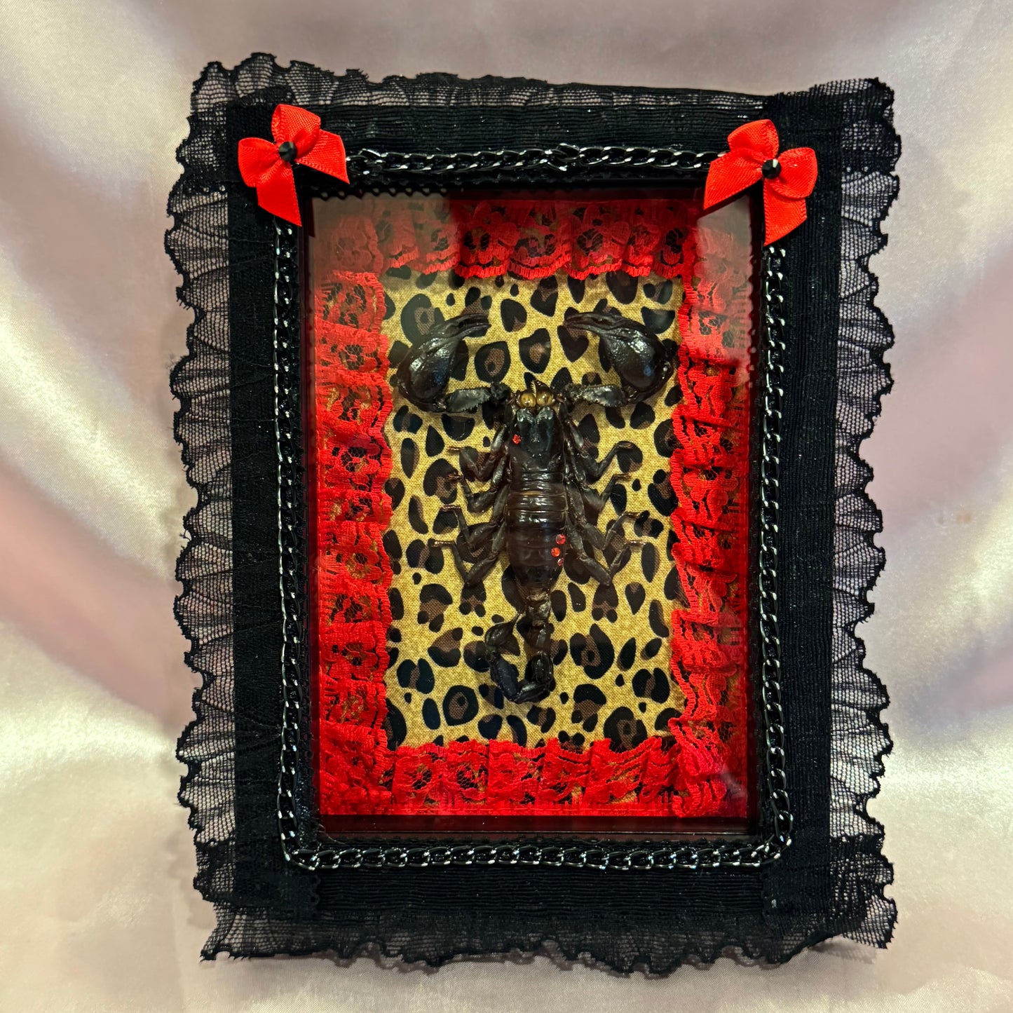 Scorpion on Cheetah Print