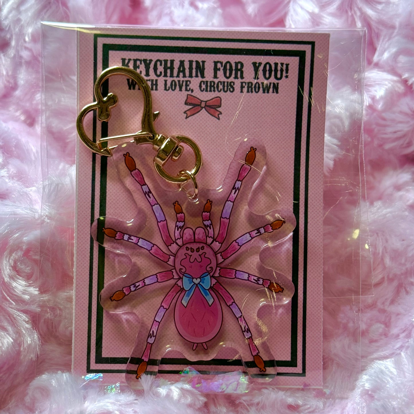 Pink Tarantula Keychain