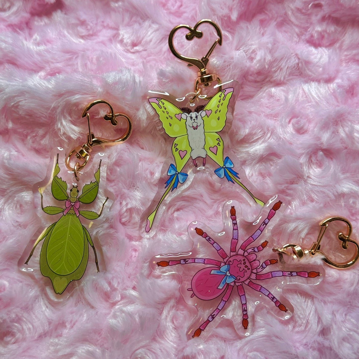 Pink Tarantula Keychain