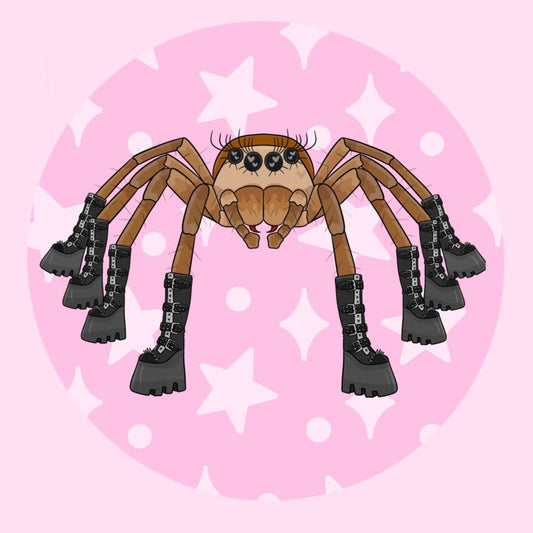 Spider In Big Boots Pin