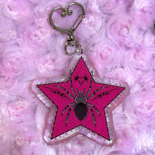 Spiked Star Spider Keychain