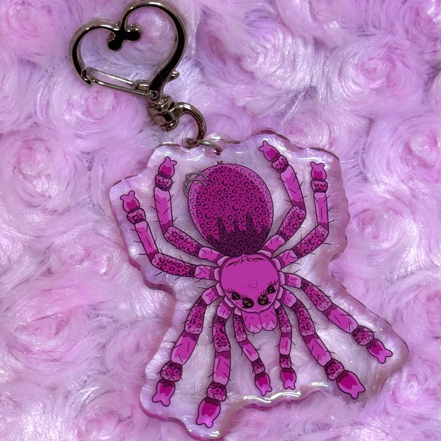 Pink Cheetah Tarantula Keychain