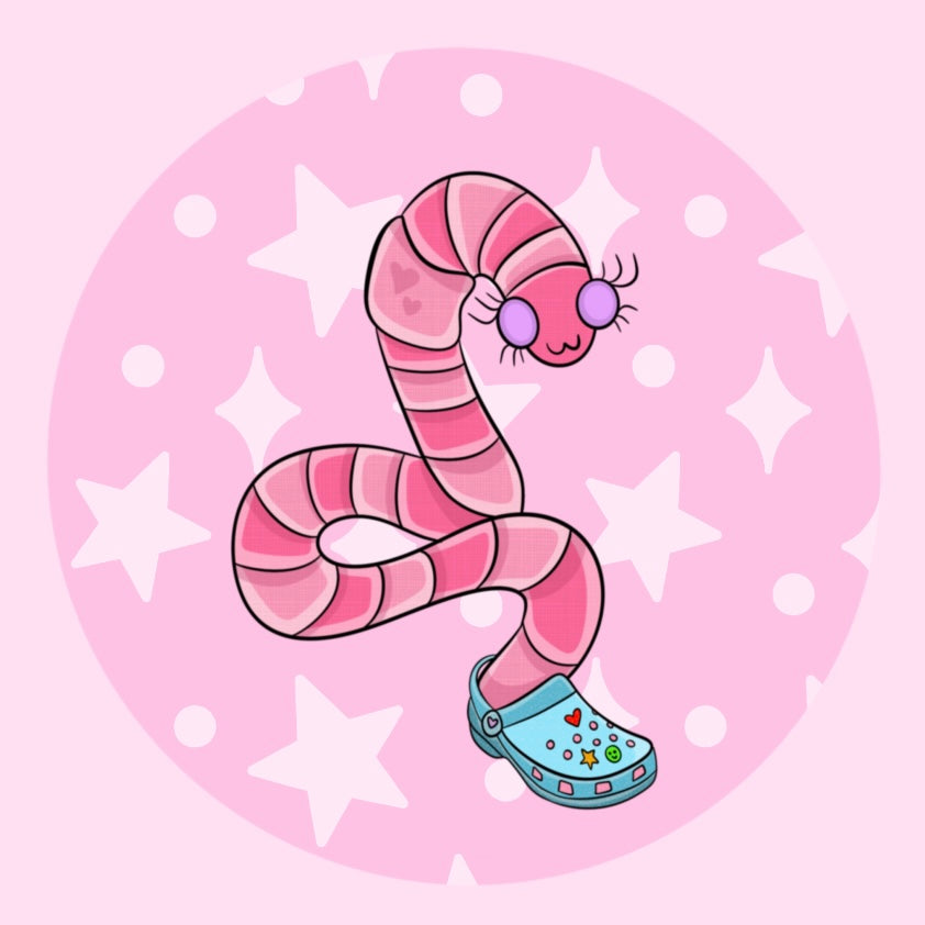 Worm in Crocs Pin