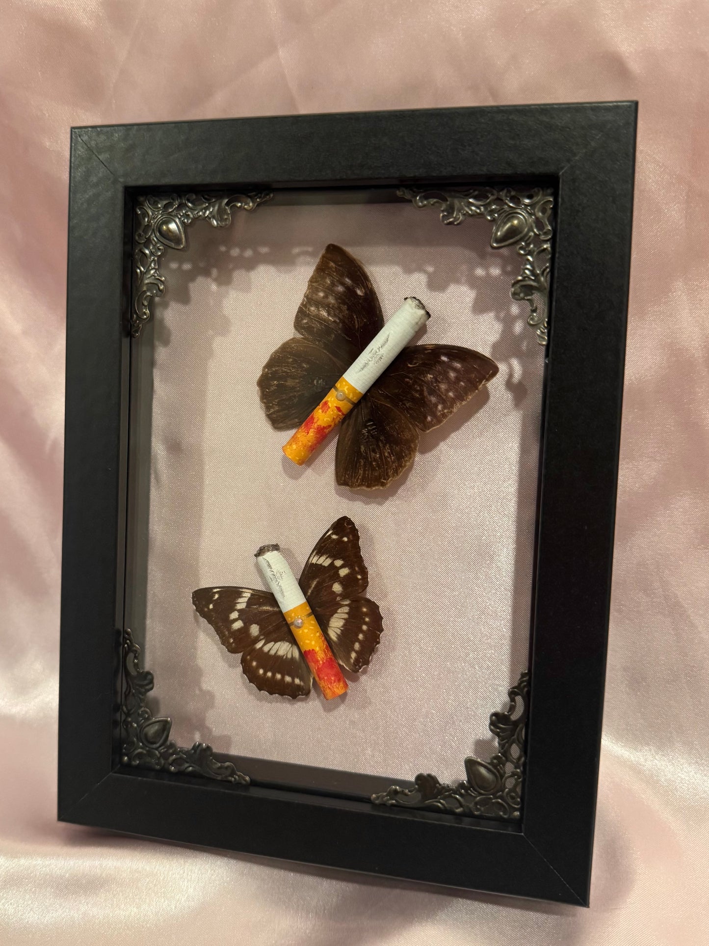Lipstick Ciggie Butterflies - Black Frame