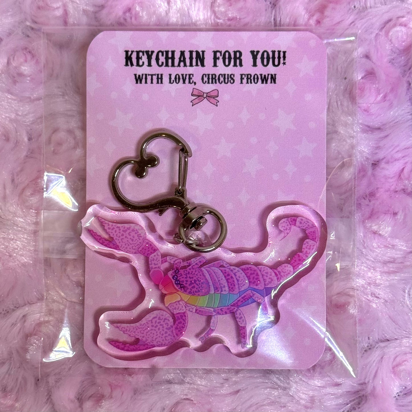 Rainbow Cheetah Scorpion Keychain