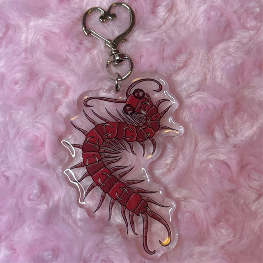 Pierced Centipede Keychain