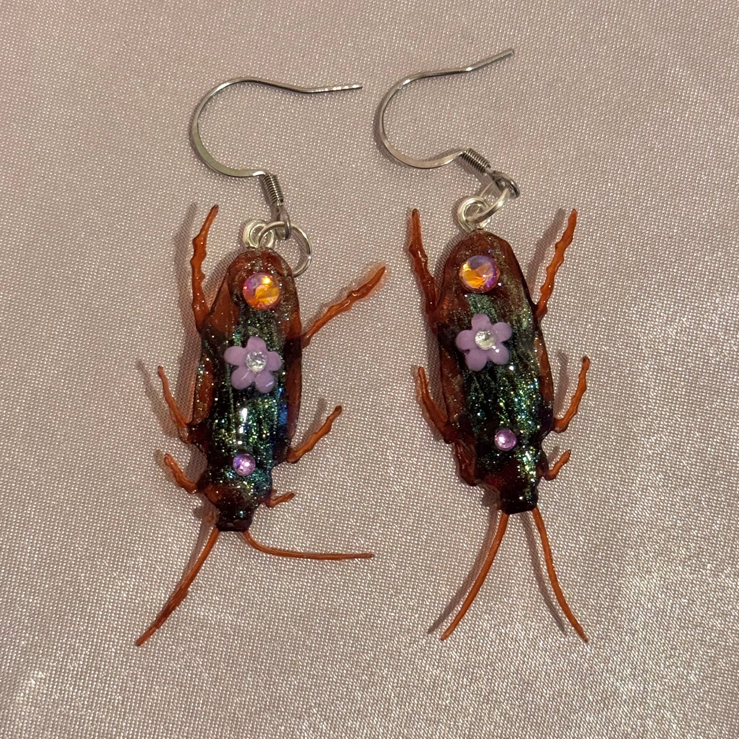 Purple Cutie Roach Earrings
