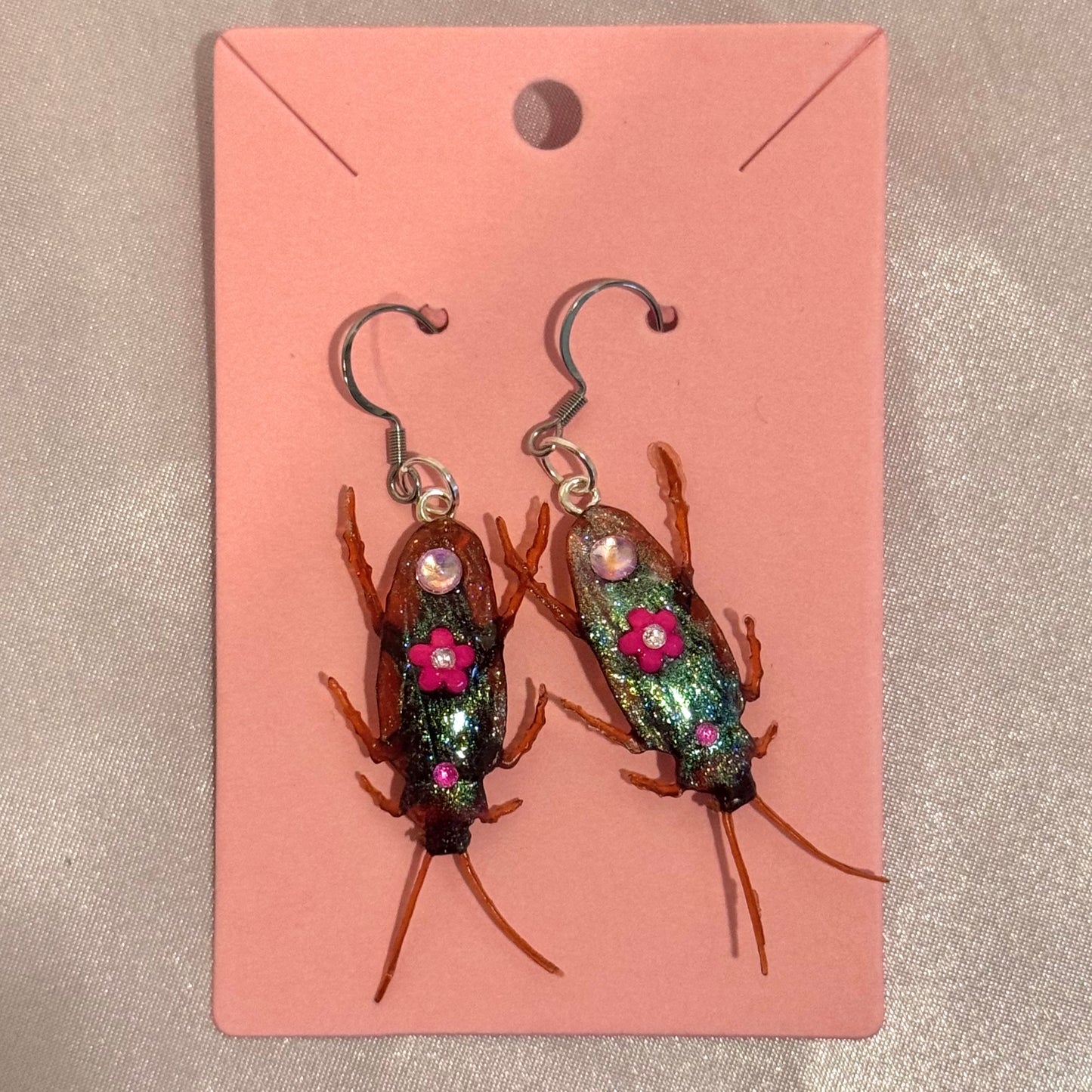 Pink Cutie Roach Earrings