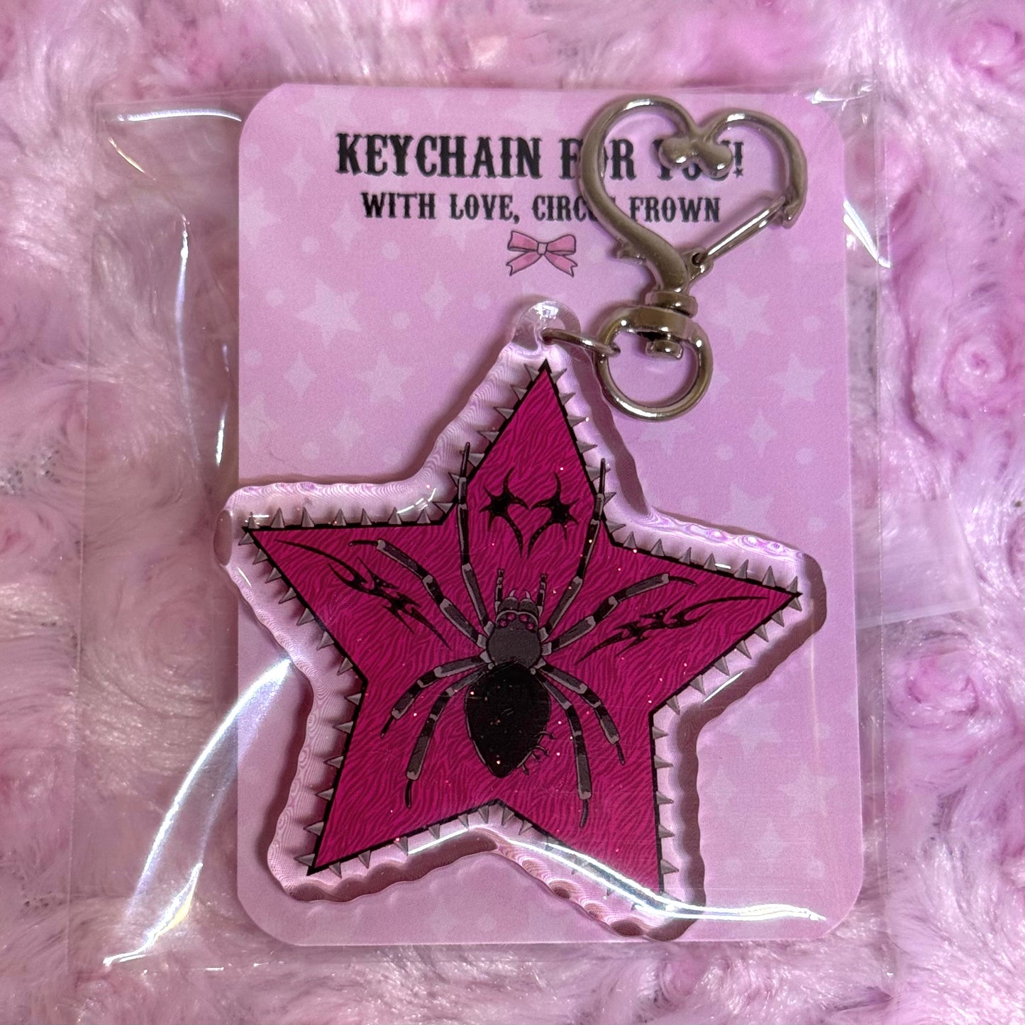 Spiked Star Spider Keychain