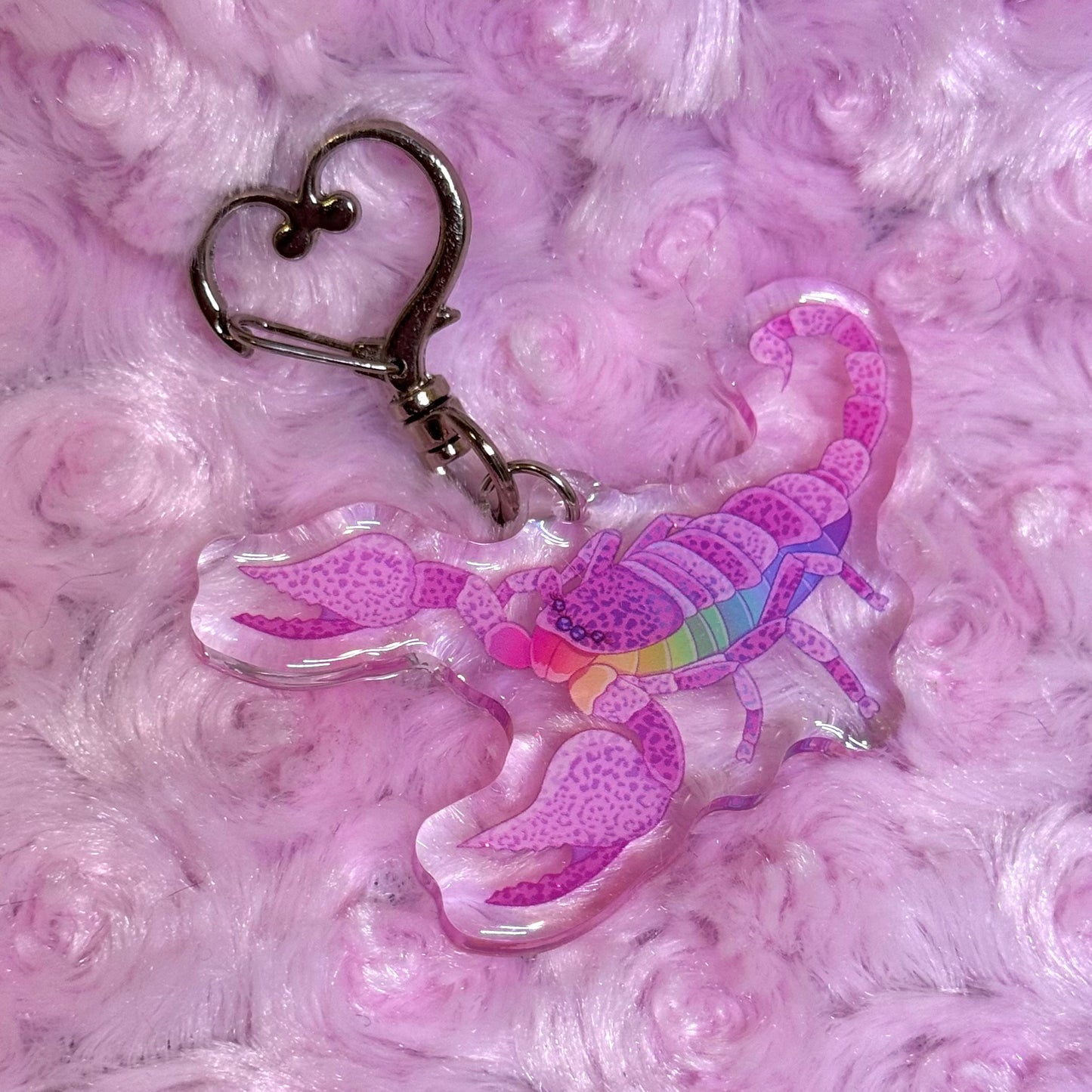 Rainbow Cheetah Scorpion Keychain
