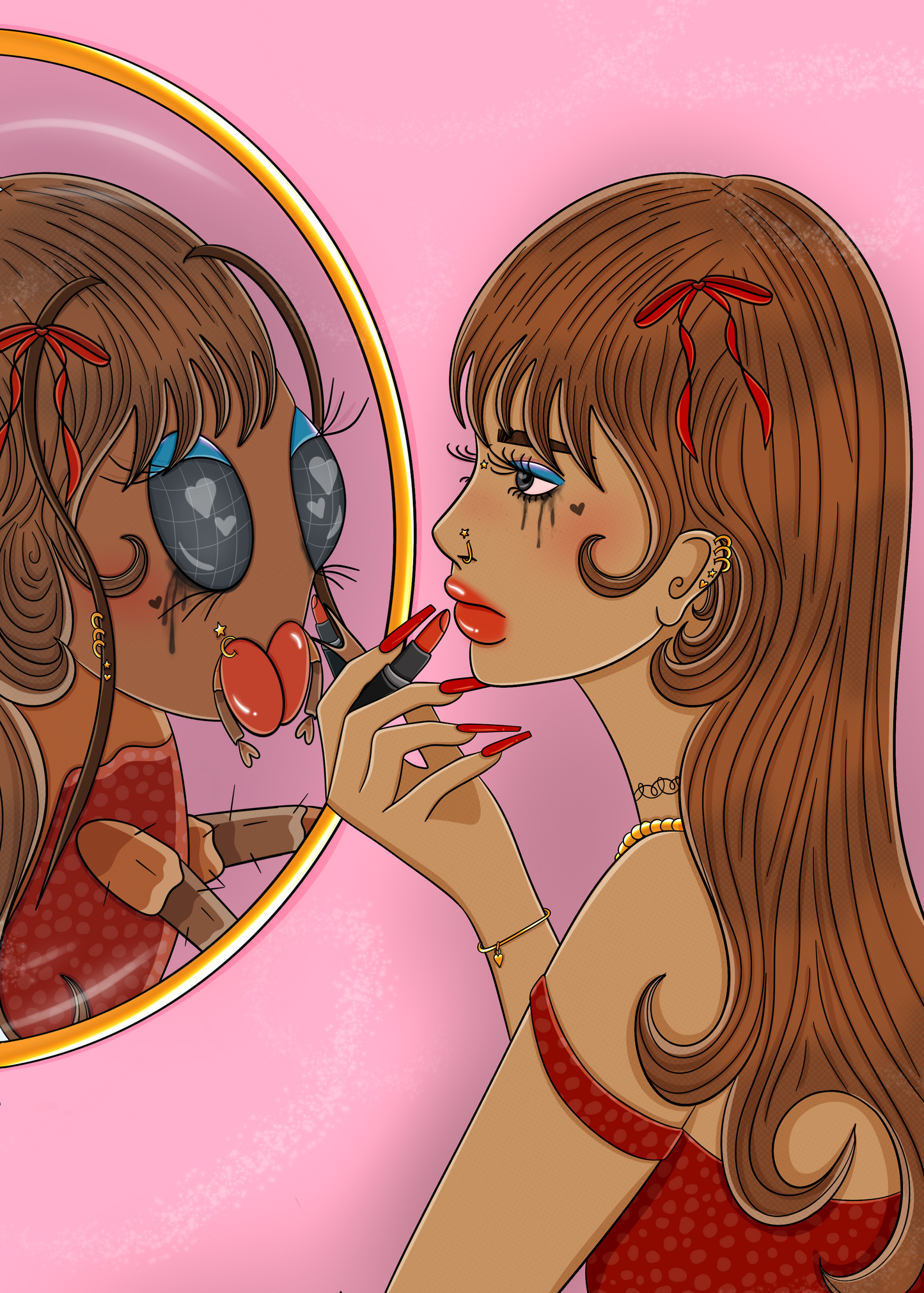8x10 Putting On My Lipstick Print