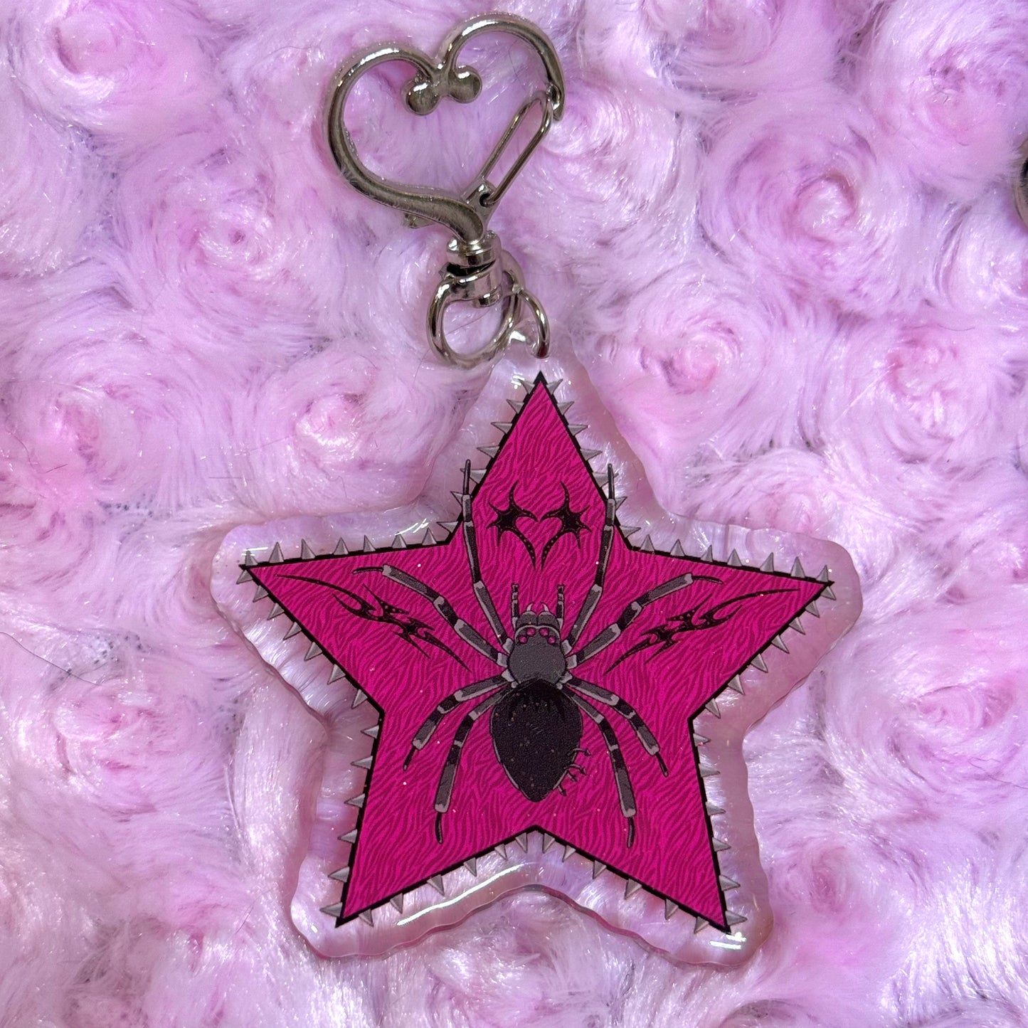Spiked Star Spider Keychain