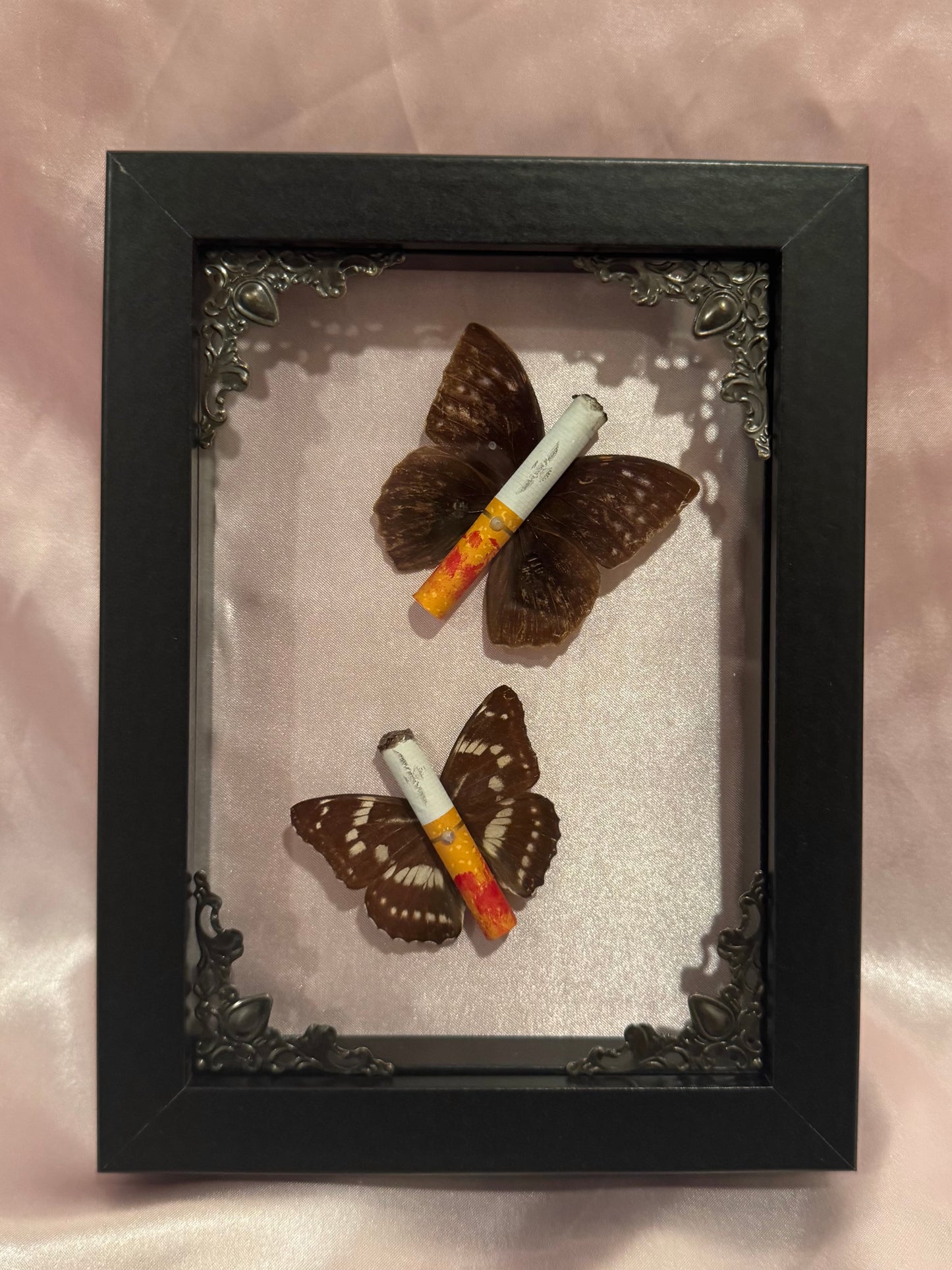 Lipstick Ciggie Butterflies - Black Frame