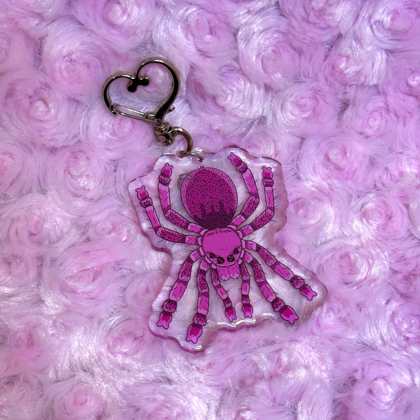 Pink Cheetah Tarantula Keychain